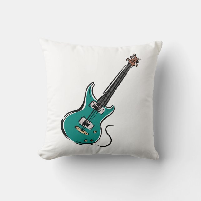 teal electric guitar music graphic.png cushion (Front)
