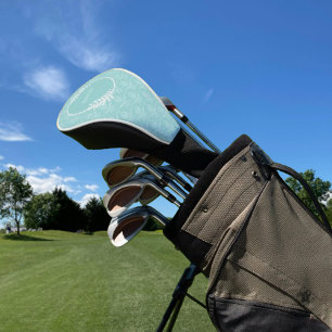 Teal Elegant Damask Golf Head Cover