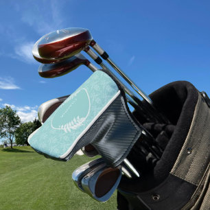 Teal Elegant Damask Golf Head Cover