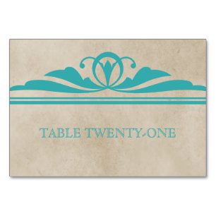 Teal Elegant Deco Table Card
