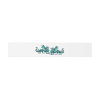 Teal Elegant Dragons Wedding Belly Bands