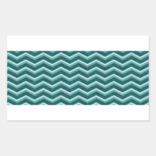 Teal Embossed Foil Rectangular Sticker