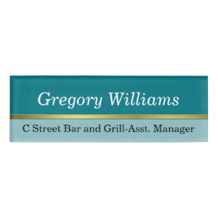 Teal Employee Name Tag