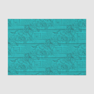 Teal Etched Look Horse Racing Silhouette Tissue Paper