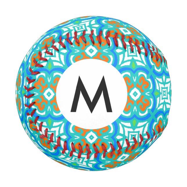 Teal Ethnic Pattern Baseball (Front Left)