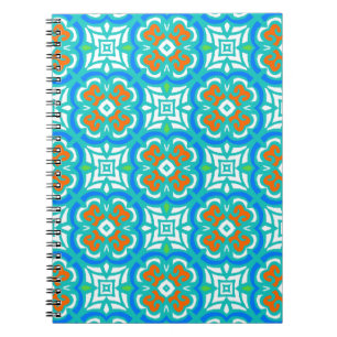Teal Ethnic Pattern Spiral Notebook