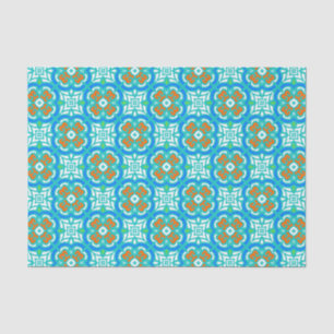 Teal Ethnic Pattern Tissue Paper