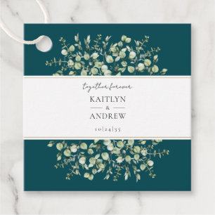 Teal Eucalyptus Together Forever Wedding  Favour Tags