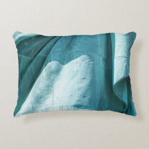 Teal fabric cover decorative cushion