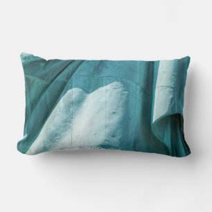 Teal fabric cover lumbar cushion