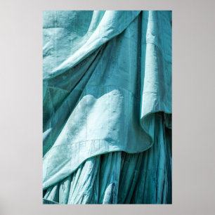 Teal fabric cover poster