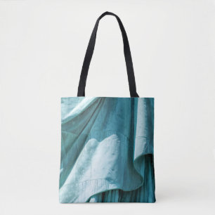 Teal fabric cover tote bag