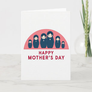 Teal Family Mothers Day Card