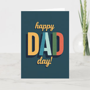 Teal Fathers Day Block Card