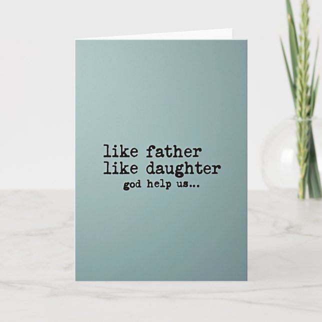 Teal Fathers Day Typewriter Card (Front)