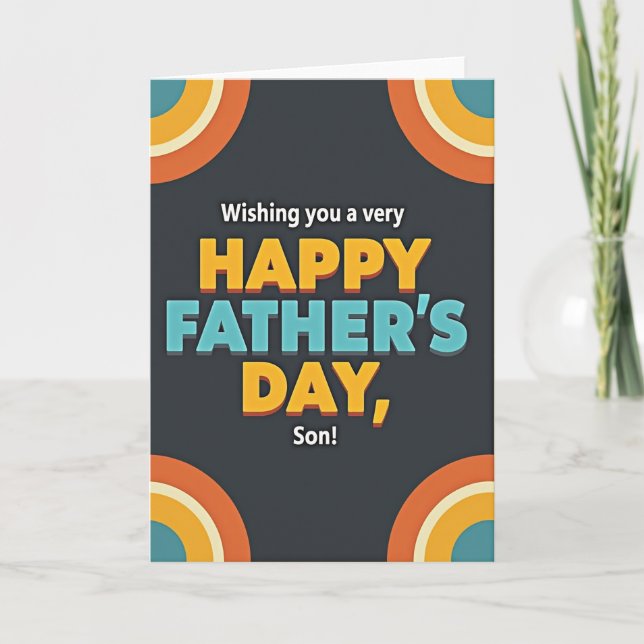 Teal Fathers Day Wishes Card (Front)