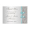 Teal Faux Bow Silver Diamonds Thank You