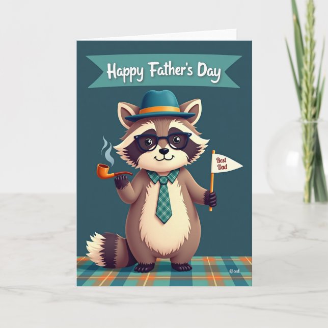 Teal Fedora Best Dad Card (Front)