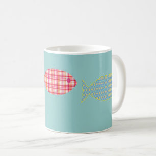 Teal Fish Coastal Coffee Mug