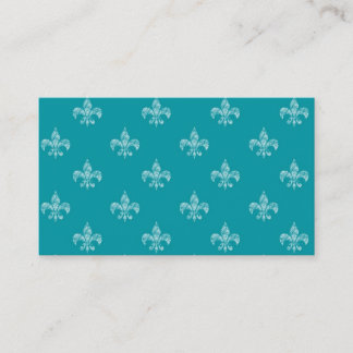 Teal Fleur de Lis Business Card