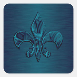 Teal Fleur de Lis Envelope Seal