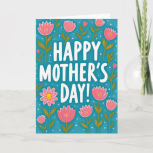 Teal Floral Celebration Card
