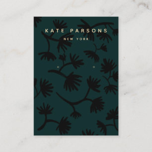 Teal Floral Earring Jewellery Display Business Card