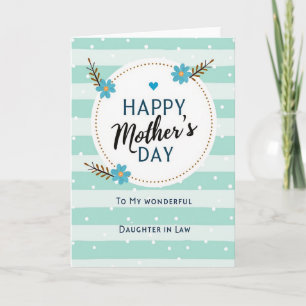 Teal Floral Mothers Message Card