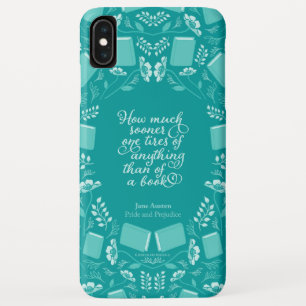 Teal Floral Pride & Prejudice Bookish Quote Case-Mate iPhone Case
