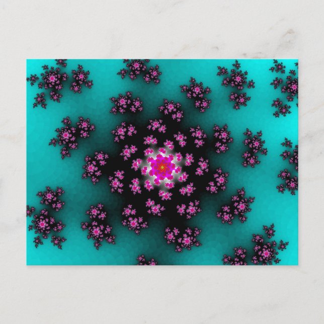 Teal Floral Sprinkles Postcard (Front)