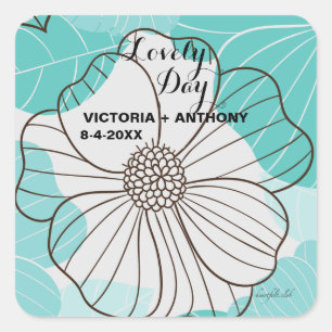 Teal Floral Stickers