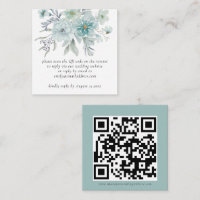 Teal Florals QR Code Wedding RSVP Enclosure