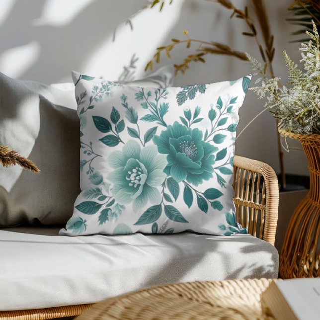 Teal Flower Delight Cushion (Creator Uploaded)