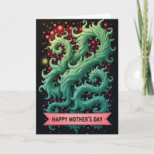 Teal Foliage Mothers Day Card