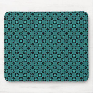 Teal Funky Circles Mousepad