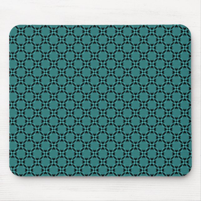 Teal Funky Circles Mousepad (Front)
