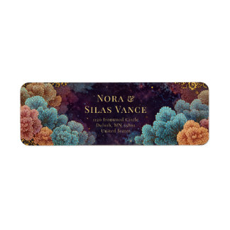 Teal Galaxy Coral Ornate Gold Frame