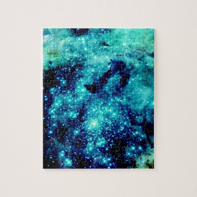 Teal Galaxy Jigsaw Puzzle (Vertical)