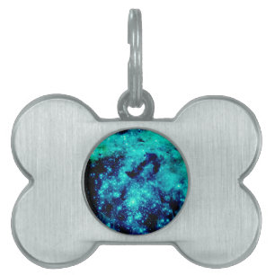 Teal Galaxy Pet ID Tag