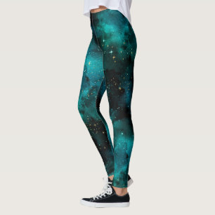 Teal Galaxy Series Design 1 Leggings