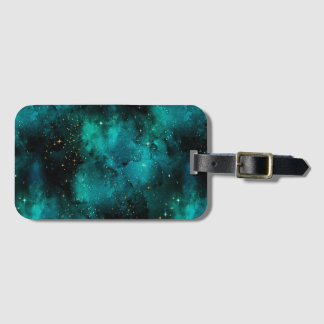 Teal Galaxy Series Design 1 Luggage Tag