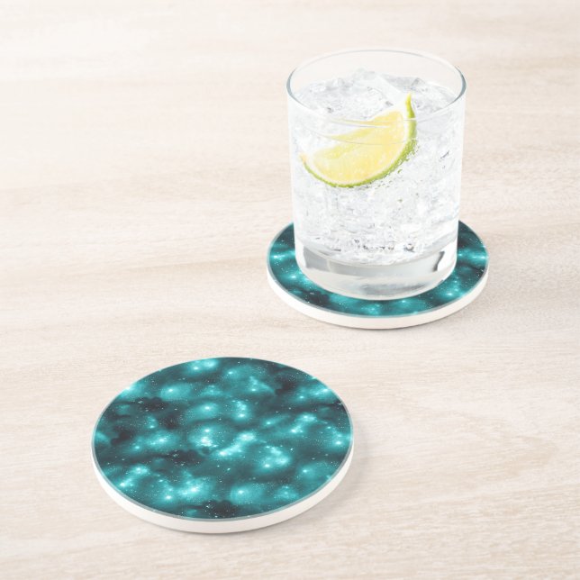 Teal Galaxy Series Design 3  Coaster (Side)