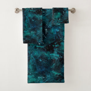 Teal Galaxy Series Design 4   Bath Towel Set