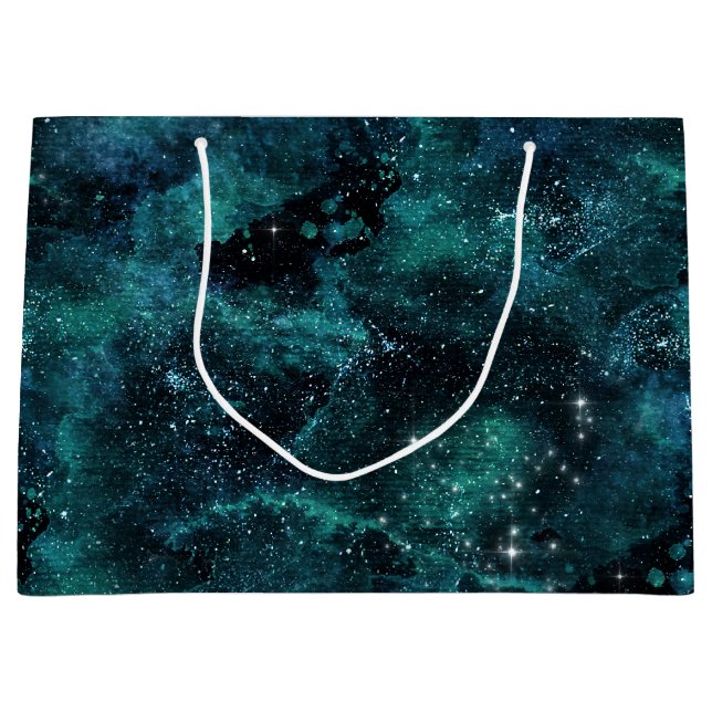 Teal Galaxy Series Design 4  Large Gift Bag (Front)