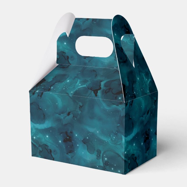 Teal Galaxy Series Design 5    Favour Box (Front Side)