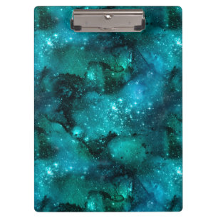 Teal Galaxy Series Design 6 Clipboard