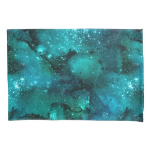 Teal Galaxy Series Design 6 Pillowcase