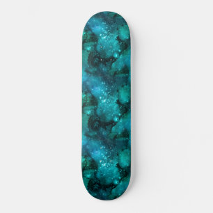 Teal Galaxy Series Design 6 Skateboard
