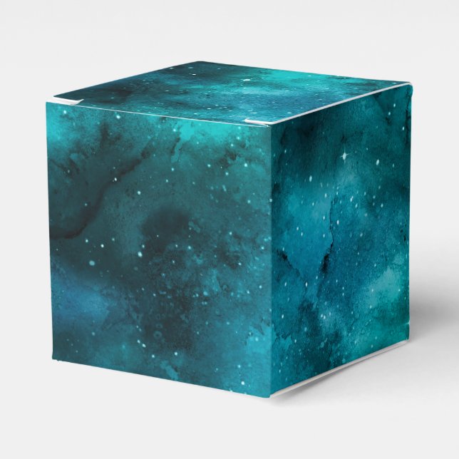 Teal Galaxy Series Design 7 Favour Box (Front Side)