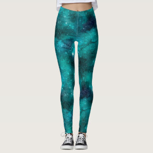 Teal Galaxy Series Design 8 Leggings